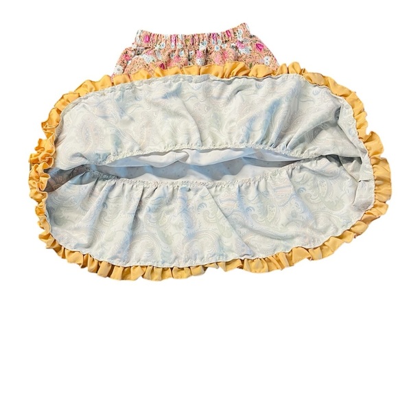 Mi Amore Pink, Green and Blue Maxi Tiered Floral Skirt Size 4-6Y - Picture 4 of 5